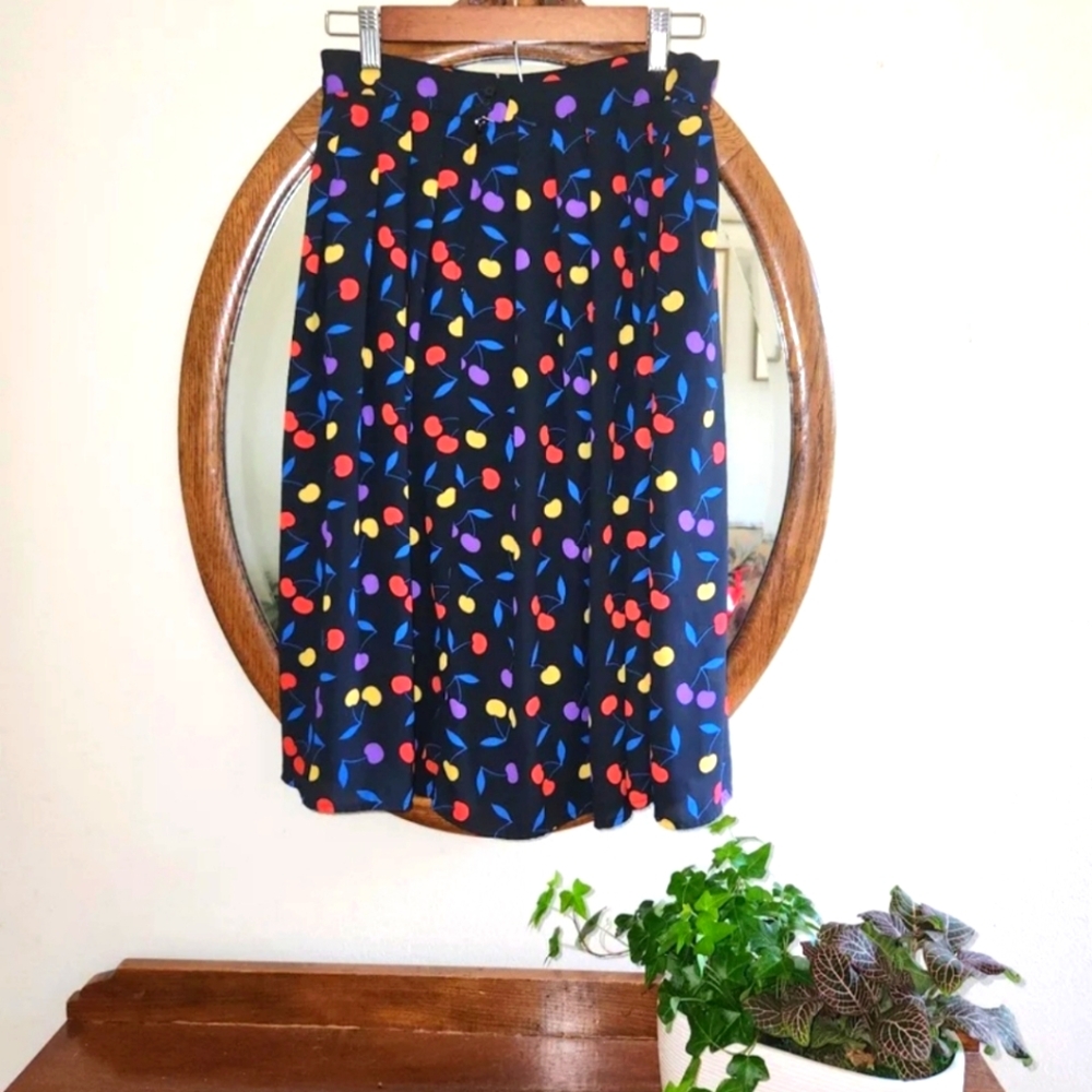 Modcloth Pinup Cherry Bomb Pleated Skirt